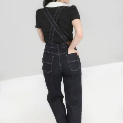 HELL BUNNY ELLY MAY DENIM DUNGAREE NAVY Shop Sour+Plus
