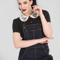 HELL BUNNY ELLY MAY DENIM DUNGAREE NAVY Shop Sour+Plus
