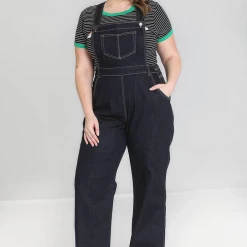HELL BUNNY ELLY MAY DENIM DUNGAREE NAVY Shop Sour+Plus