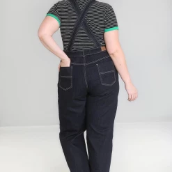 HELL BUNNY ELLY MAY DENIM DUNGAREE NAVY Shop Sour+Plus