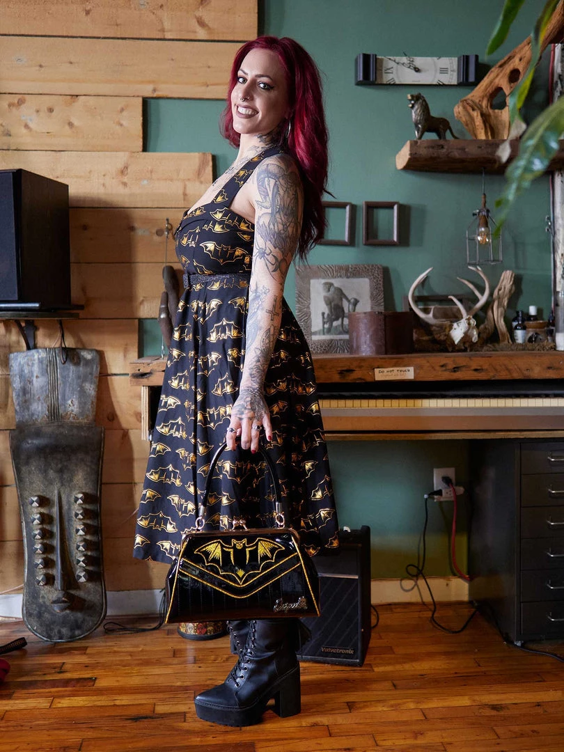 SOURPUSS NOKTURNAL BAT GOLD KISSLOCK PURSE Shop Sourpuss