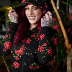 SOURPUSS ROSE GARDEN CROPPED HOODIE