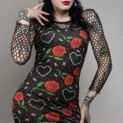 What's New SOURPUSS BARBED WIRE LOVE TANK DRESS