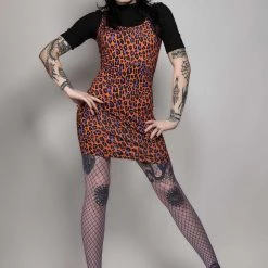 What's New SOURPUSS ORANGE LEOPARD TANK DRESS