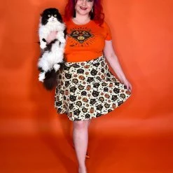SOURPUSS CLASSIC HALLOWEEN SKATER SKIRT CREAM