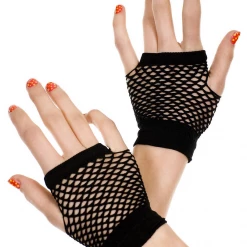 None THICK DIAMOND FISHNET GLOVES BLACK Accessories