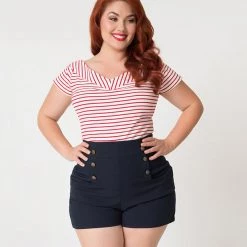 Shop Sour+Plus UNIQUE VINTAGE DEENA TOP RED/WHT