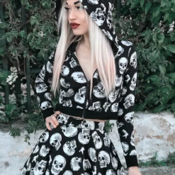 SOURPUSS SKULL DUGGERY CROPPED HOODIE Shop Sour+Plus
