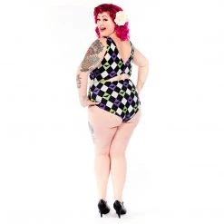 What's New SOURPUSS BAT ARGYLE MONOKINI
