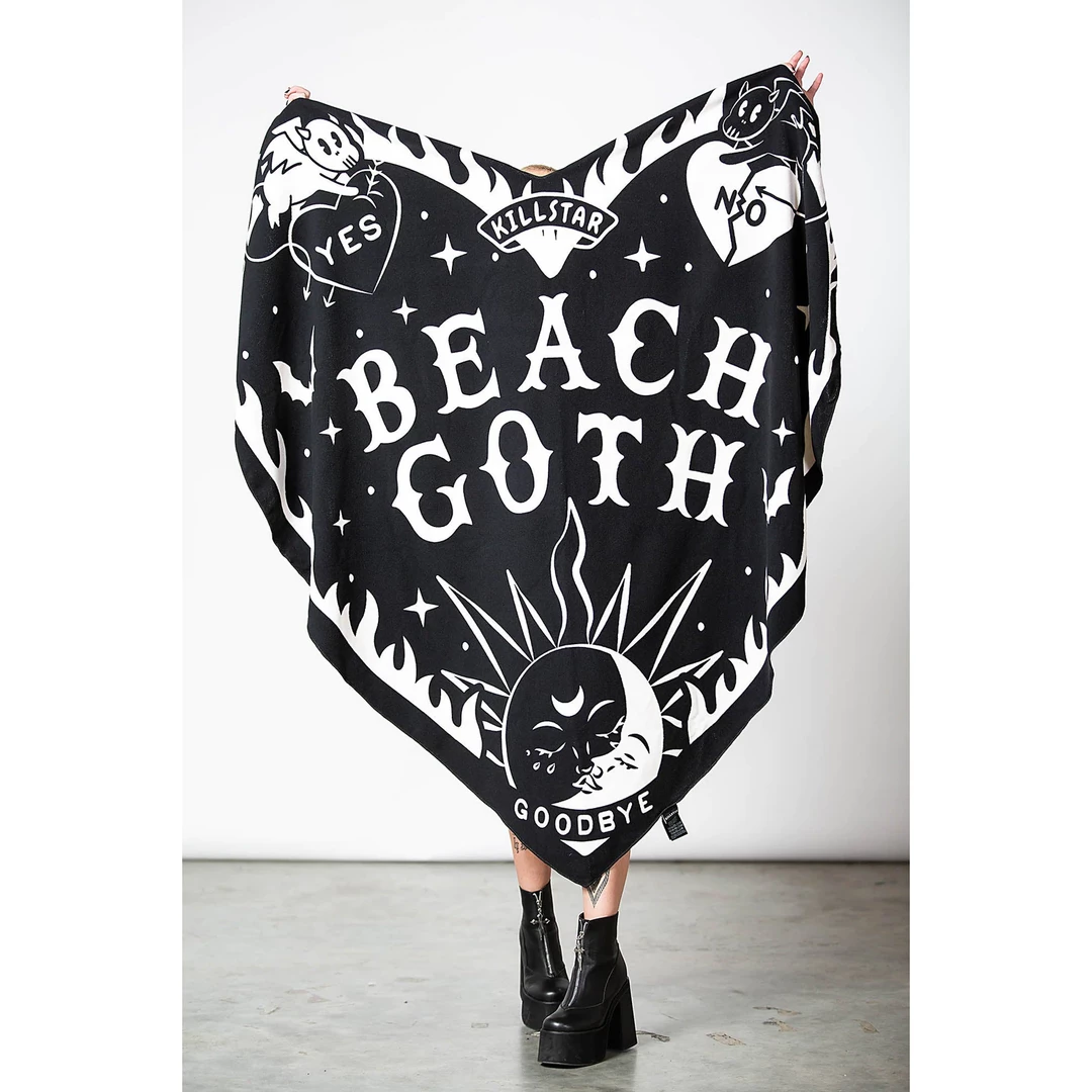 KILLSTAR BEACH GOTH HEART TOWEL