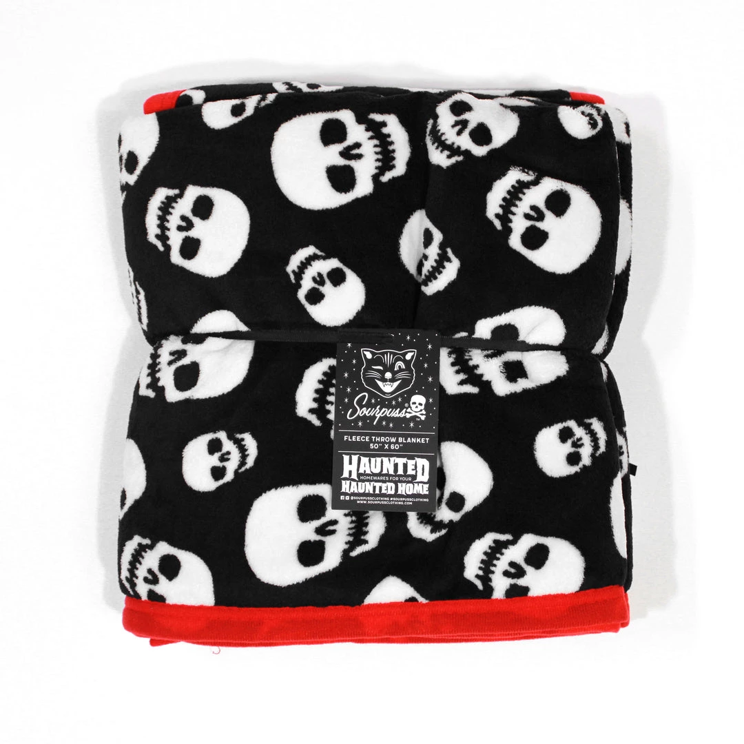 SOURPUSS LUST FOR SKULLS BLANKET Haunted Homewares