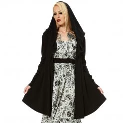 Shop Sour+Plus SOURPUSS HOODED CARDIGAN BLACK
