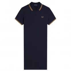 Apparel FRED PERRY GIRLS TWIN TIPPED POLO DRESS CARBON BLUE