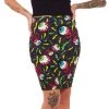 SOURPUSS ELECTRIC EYEBALLS MIDI SKIRT