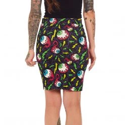 SOURPUSS ELECTRIC EYEBALLS MIDI SKIRT