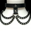 None Accessories HANGING CHAIN 3 STRAP CHOKER BLACK
