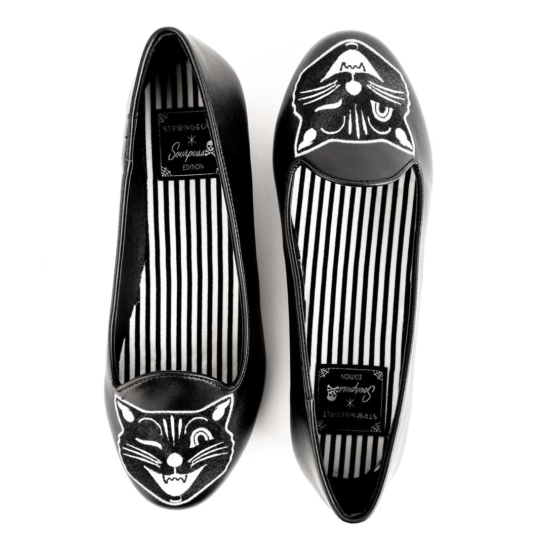 Shop Sourpuss STRANGECVLT X SOURPUSS LIMITED EDITION JINX THE CAT FLATS