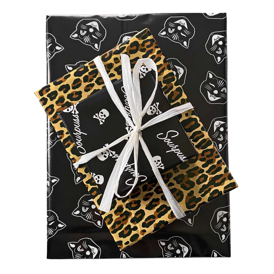 Shop Sourpuss SOURPUSS GIFT WRAP SET SOURPUSS LOGO/LEOPARD