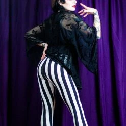 SOURPUSS STRIPED KNIT CAPRIS BLK/WHT What's New