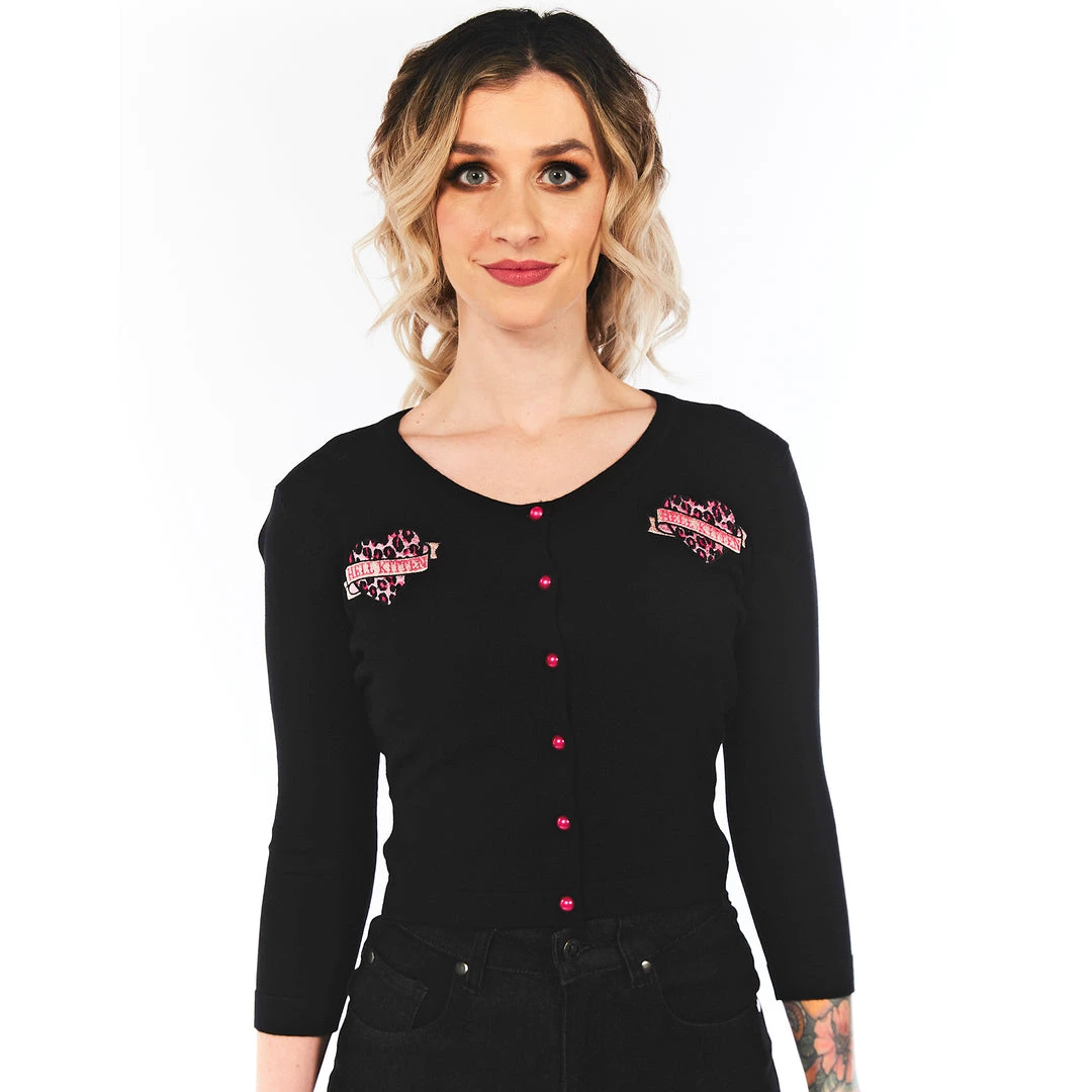 SOURPUSS HELL KITTEN CROPPED CARDIGAN