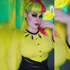 SOURPUSS LIGHTNING CROPPED CARDIGAN