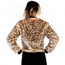 SOURPUSS LEOPARD FUR BOMBER JACKET TAN Shop Sourpuss