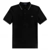 What's New FRED PERRY TWIN TIPPED POLO SHIRT BLK/GUNMETAL