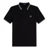 FRED PERRY TWIN TIPPED POLO SHIRT BLK/WHT