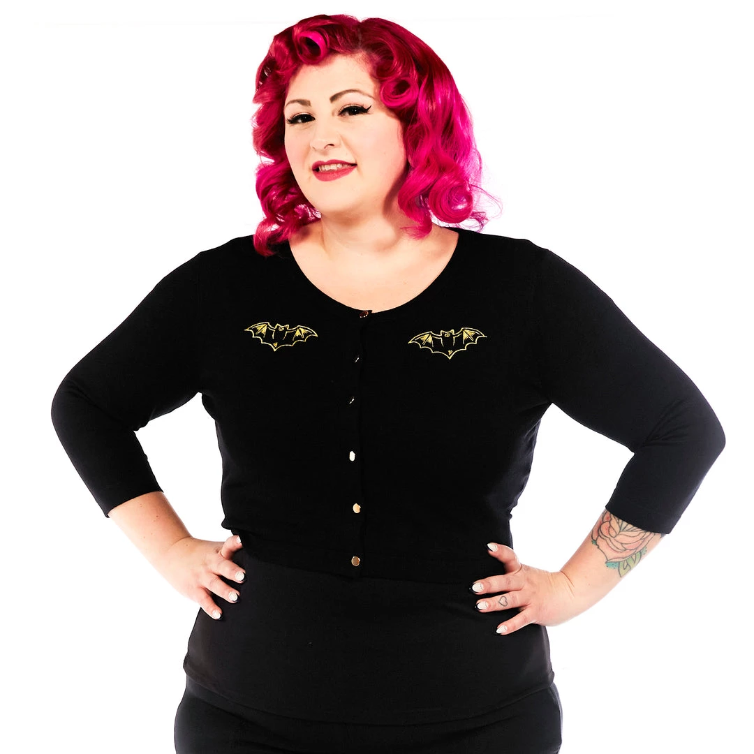 SOURPUSS NOKTURNAL BATS CROPPED CARDIGAN Shop Sour+Plus