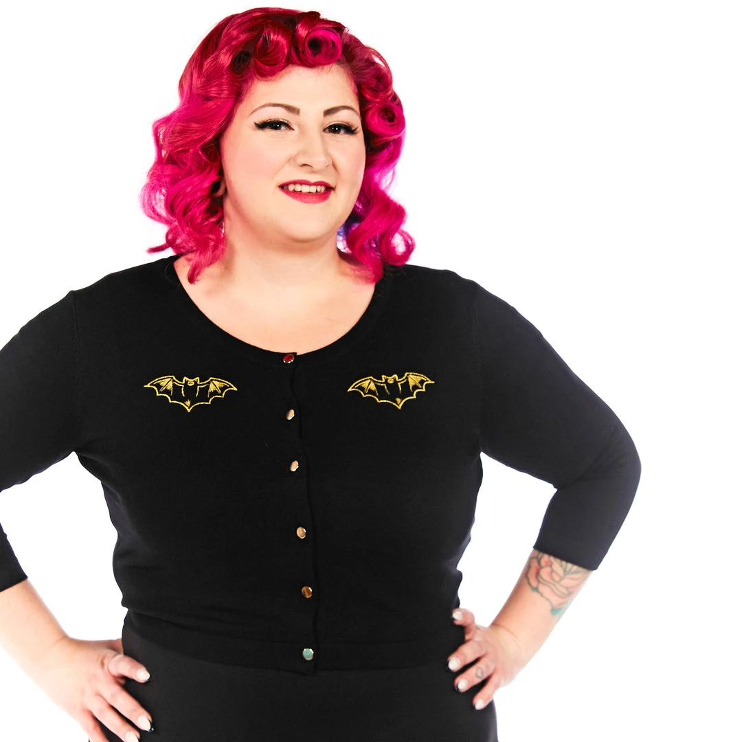 SOURPUSS NOKTURNAL BATS CROPPED CARDIGAN Shop Sour+Plus