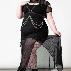 KILLSTAR PARAGON FISHNET MAXI SKIRT