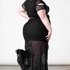 KILLSTAR PARAGON FISHNET MAXI SKIRT