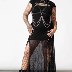 KILLSTAR PARAGON FISHNET MAXI SKIRT