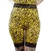 SOURPUSS HI WAIST PIZZAZZ SHORTS YELLOW ZEBRA