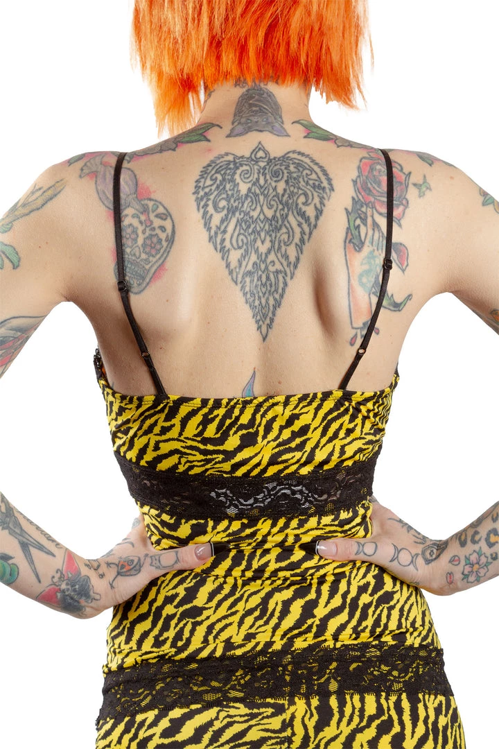 SOURPUSS PIZZAZZ CAMI TANKTOP YELLOW ZEBRA Neon Dreams