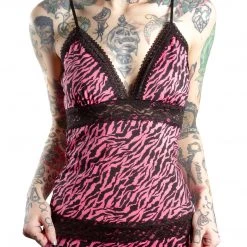 Neon Dreams SOURPUSS PIZZAZZ CAMI TANKTOP PINK ZEBRA