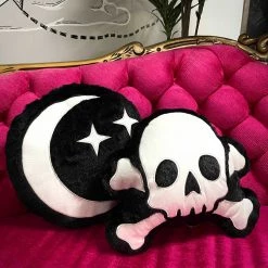 Haunted Homewares SOURPUSS FURRY MOON & STARS PILLOW
