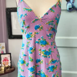 WAX POETIC LYDIA FLORAL TUFTED KNIT SLIP DRESS