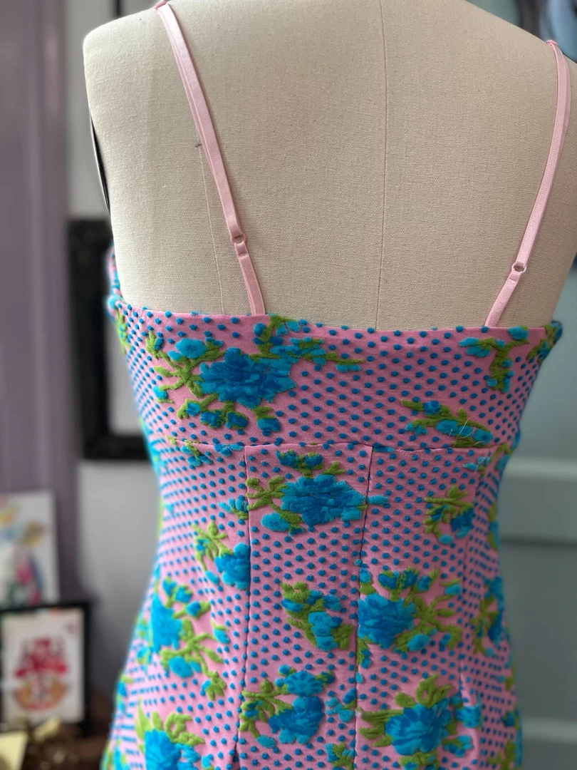 WAX POETIC LYDIA FLORAL TUFTED KNIT SLIP DRESS