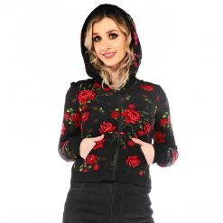 SOURPUSS ROSE GARDEN CROPPED HOODIE