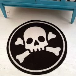 SOURPUSS SKULL N BONES RUG