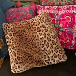 SOURPUSS VELVET LEOPARD SQUARE PILLOW