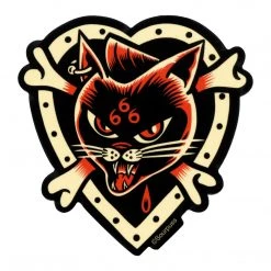 SOURPUSS CAT & CROSSBONES 666 STICKER What's New