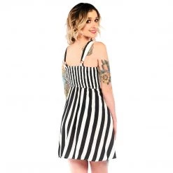 SOURPUSS STRIPES BLACK/WHITE GAUZY DRESS What's New