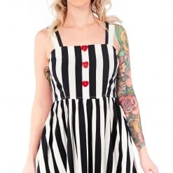 SOURPUSS STRIPES BLACK/WHITE GAUZY DRESS What's New