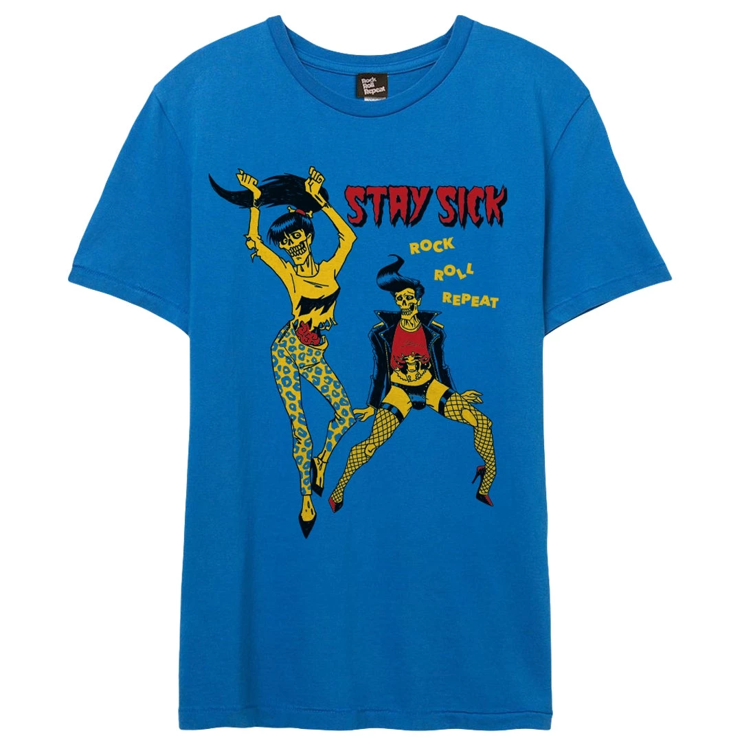 ROCK ROLL REPEAT STAY SICK T SHIRT
