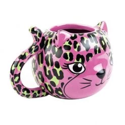 SOURPUSS PINK LEOPARD CAT MUG