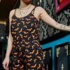 SOURPUSS ORANGE LUNA BATS ROMPER