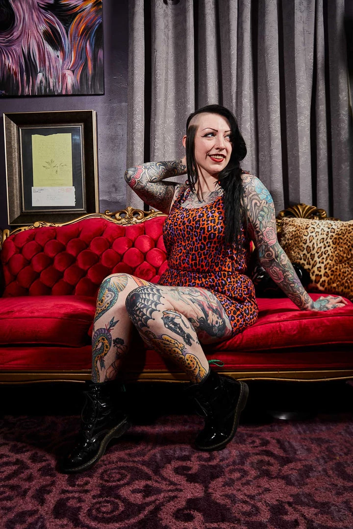 What's New SOURPUSS ORANGE LEOPARD ROMPER