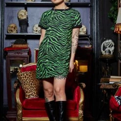 What's New SOURPUSS PSYCHO ZEBRA RINGER TEE DRESS